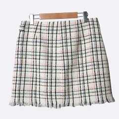 Xiaoxiang Style Pattern Stitching Ladies Skirt - White - View 1