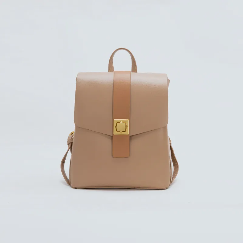 Mini Square College School Bag Large Capacity - Brown