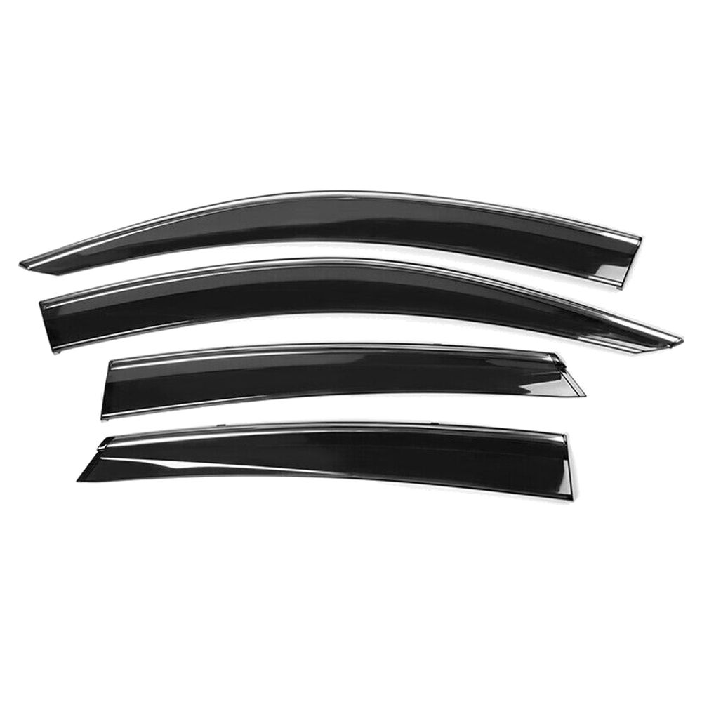 Fits 16-21 H Onda Civic Sedan OE Style Window Visor Rain Guard W- Chrome Trim 4PC