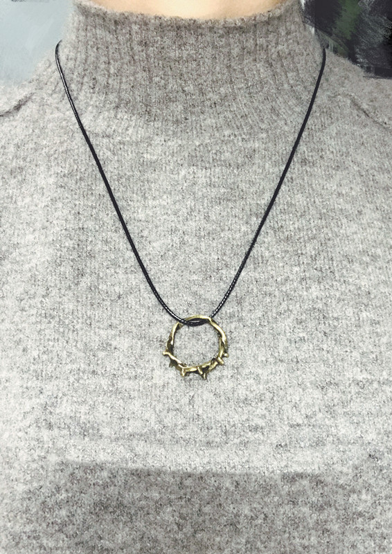 Women's Cute Ring Necklace Sweater Chain