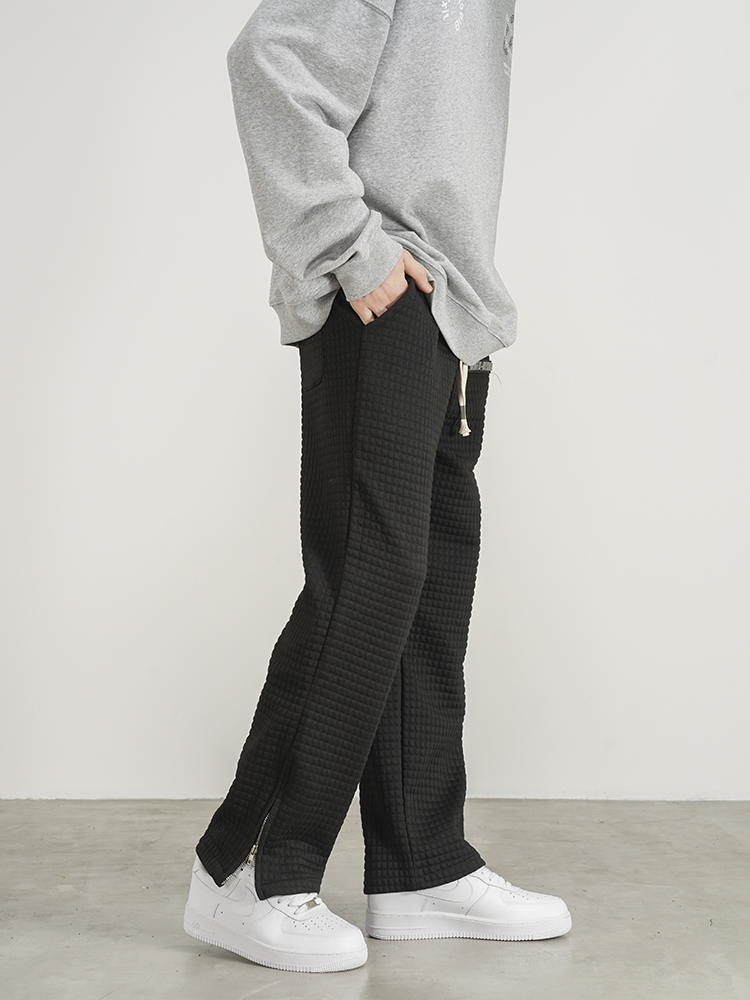 Waffle Check Side Zip Track Pants