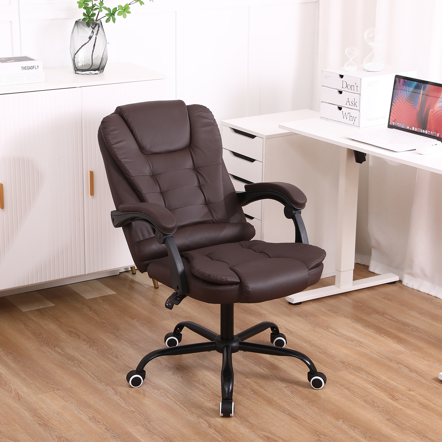 Ergonomic Executive Office Chair,Faux Leather,Adjustable Height 45-55cm — image 12