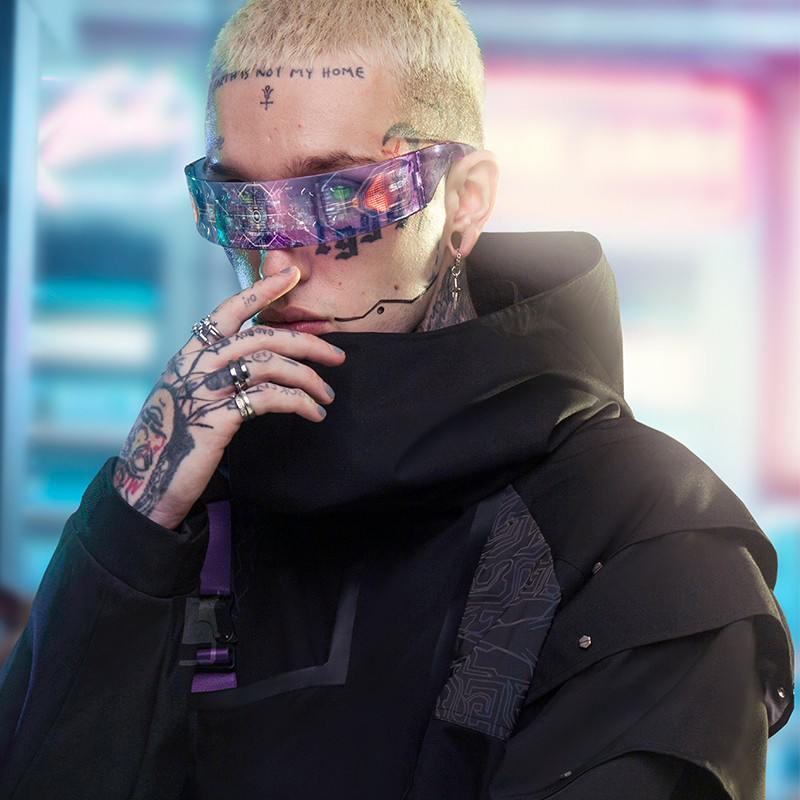 Punk Chinese Style External Pressure Adhesive Waterproof Windbreaker Spring