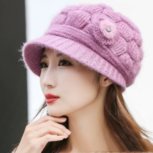 Korean Style Bumpy Beanie With Long Hair And Thick All match Pink - Shop at LoveMi