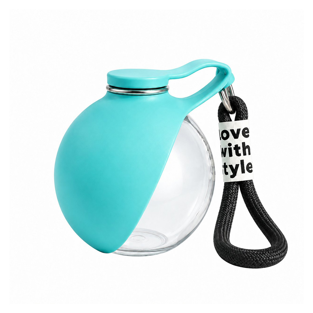 Portable Dog Water Bottle, 285ml BPA Free PETG Pet Travel Water Bottle With Foldable Silicone Bowl, Leak Proof Hands-Free Collar Clip Design For Small Dogs Walking Hiking Camping - Default