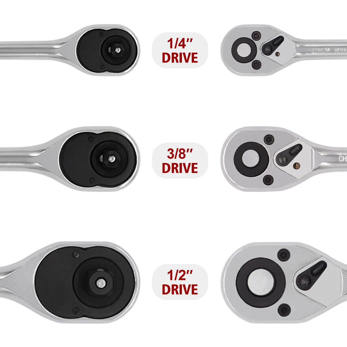 3X 1 4 38 1 2 Ratchet Socket Wrench Tool Quick Release Extending Repair Tool 3