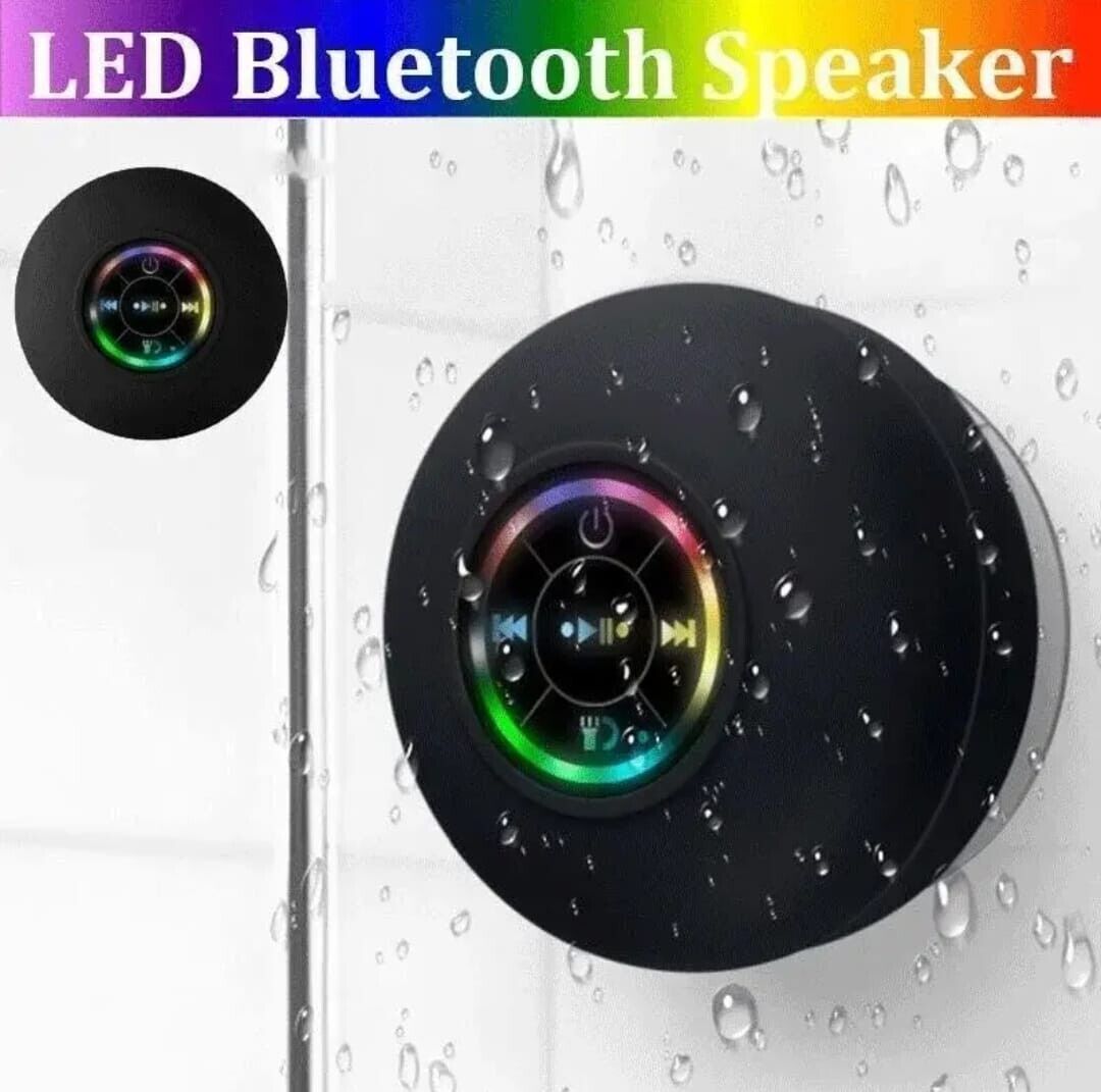 Waterproof Bluetooth Wireless Shower Speaker Bathroom LED Light Portable--white — image 7