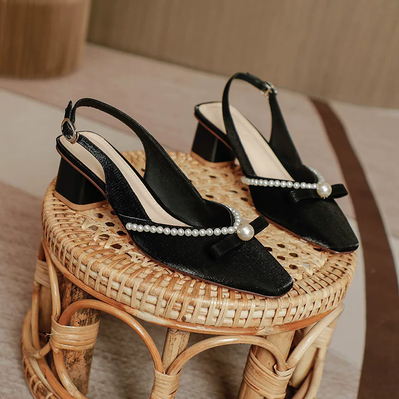 Satin Slingback Pumps