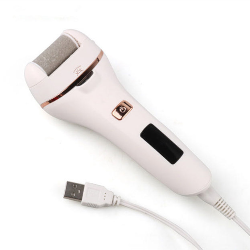White Electric Foot File With Rechargeable Callus Remover