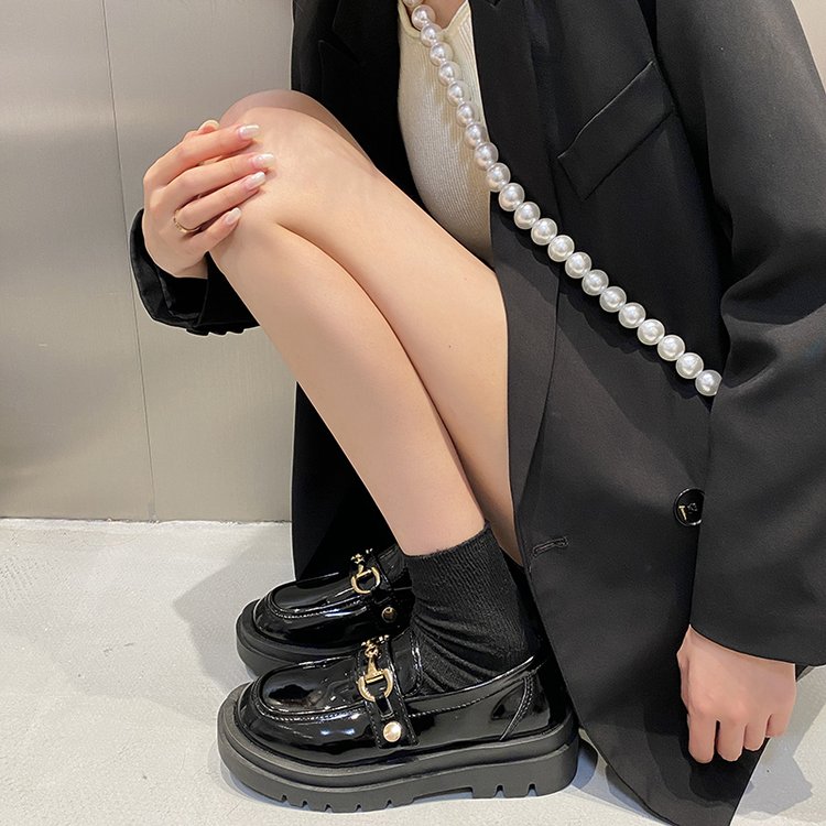 2026 Autumn New Women Versatile Loafers, British Style Slip-On Pumps,Leather Shoes product image