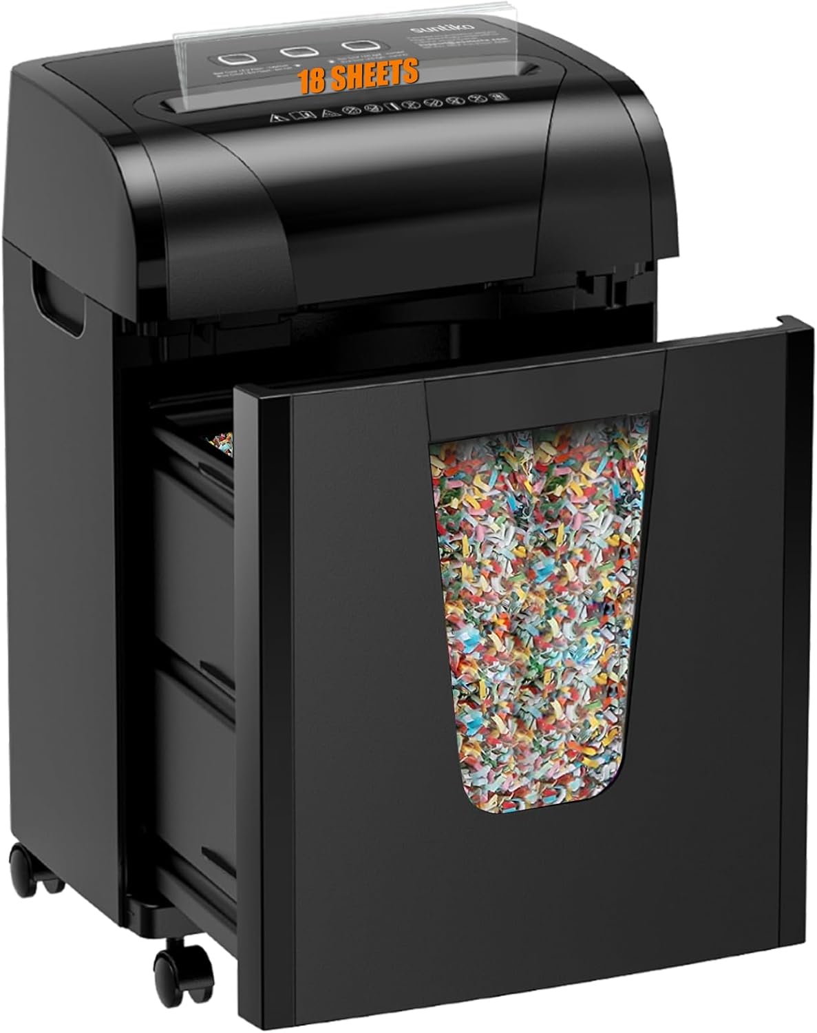 Paper Shredder 18 Sheets Of Paper Cut Horizontally P-4 Level Shredding-credit Card-CD, With Large Pull-out Trash Can, Automatic Anti Paper Jam System, Suitable For Home And Office FBA Shipping