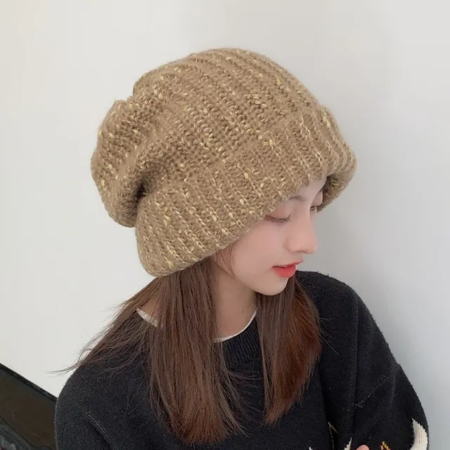 Women's Autumn And Winter Warm Thick Knitted Hat Light Brown - Shop at LoveMi