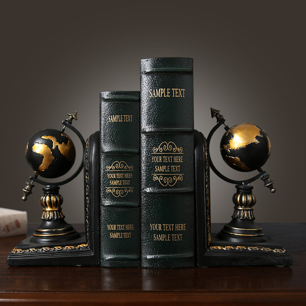Rustic retro bookends office ornament