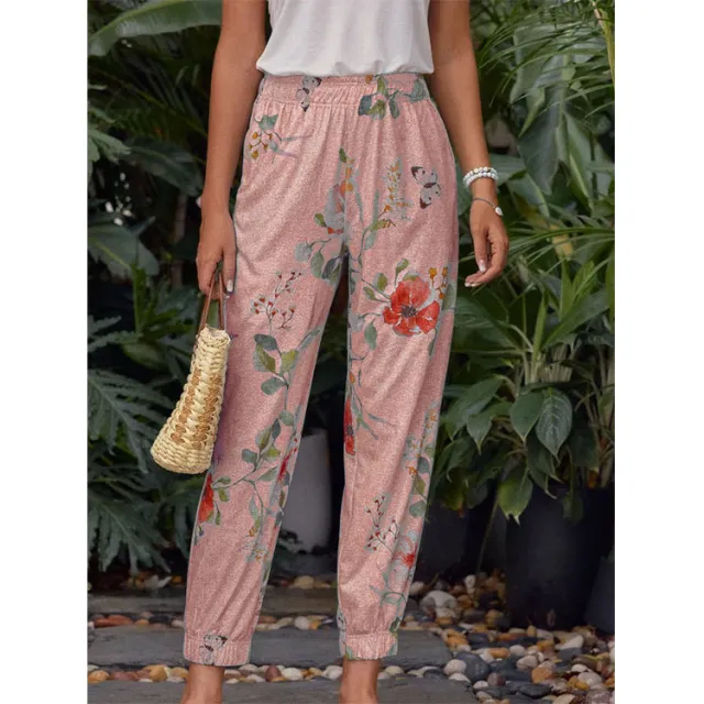 Autumn And Winter New Printed Harem Pants Casual Pants Trousers Brick Red - Shop at LoveMi