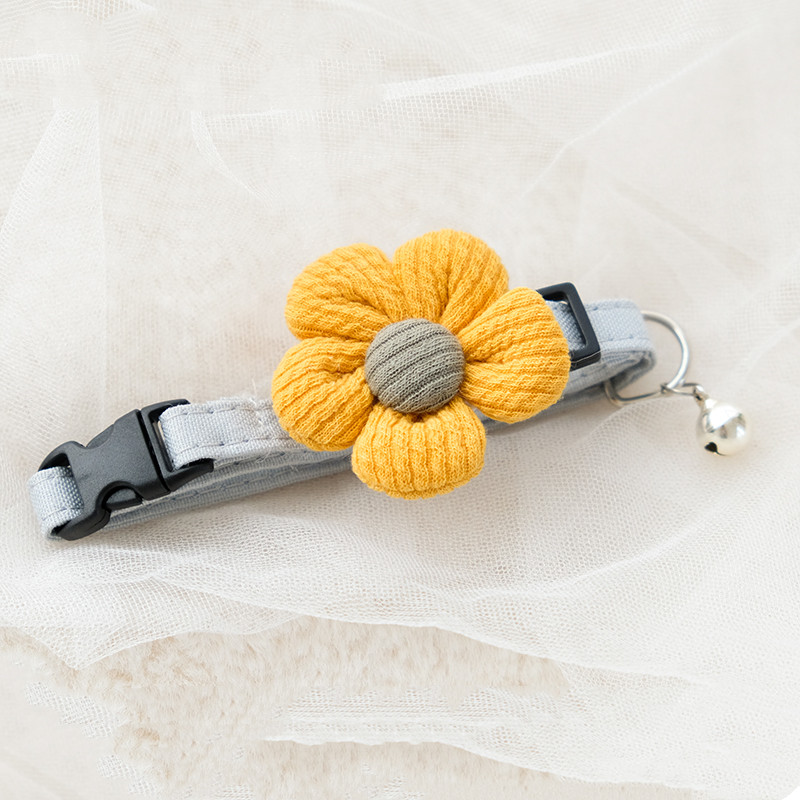Cat Brand Custom Collar Dog Tag Yellow Flower Collar - Shop at LoveMi