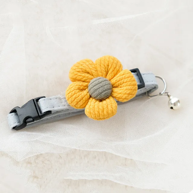 Cat Brand Custom Collar Dog Tag Yellow Flower Collar - Shop at LoveMi