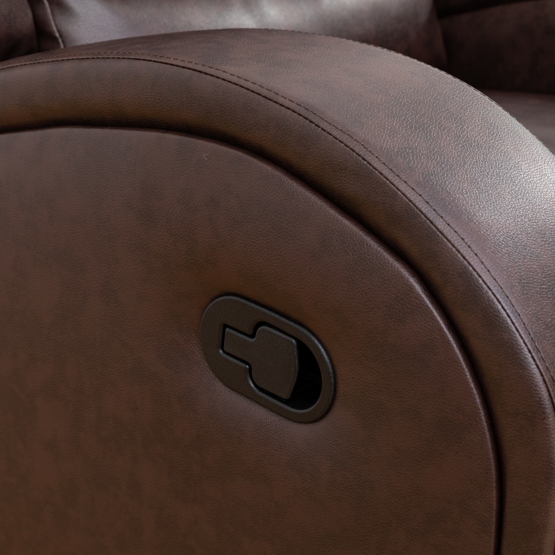 Pickup Only--Brown Faux Synthetic Leather 3-Piece Couch Living Room Sofa Set