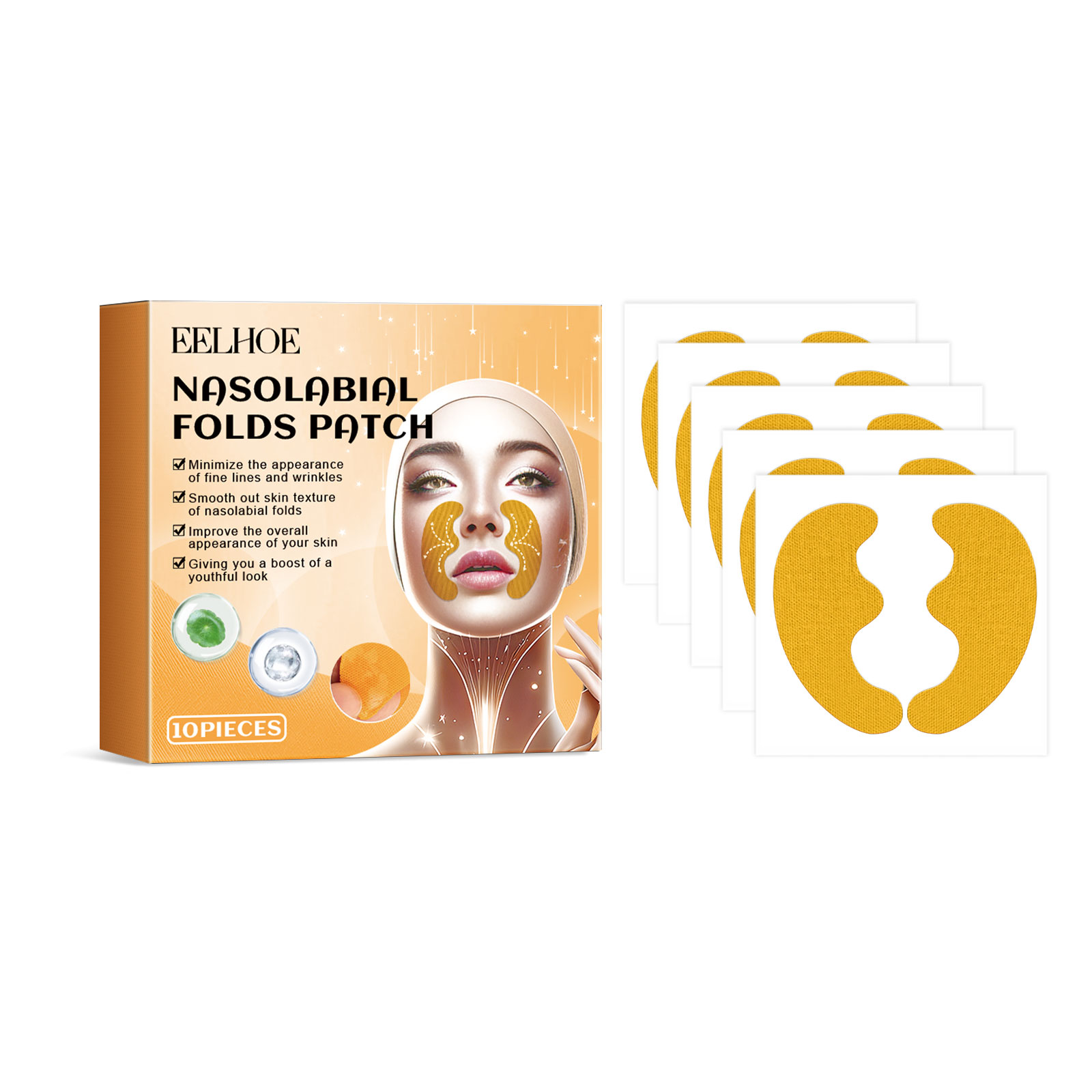 EELHOE Nasolabial Folds Patch, Fade Fine Lines Law Lines Lifting And Tightening Facial Skin Moisturizing And Hydrating 1Pc - Shop at LoveMi