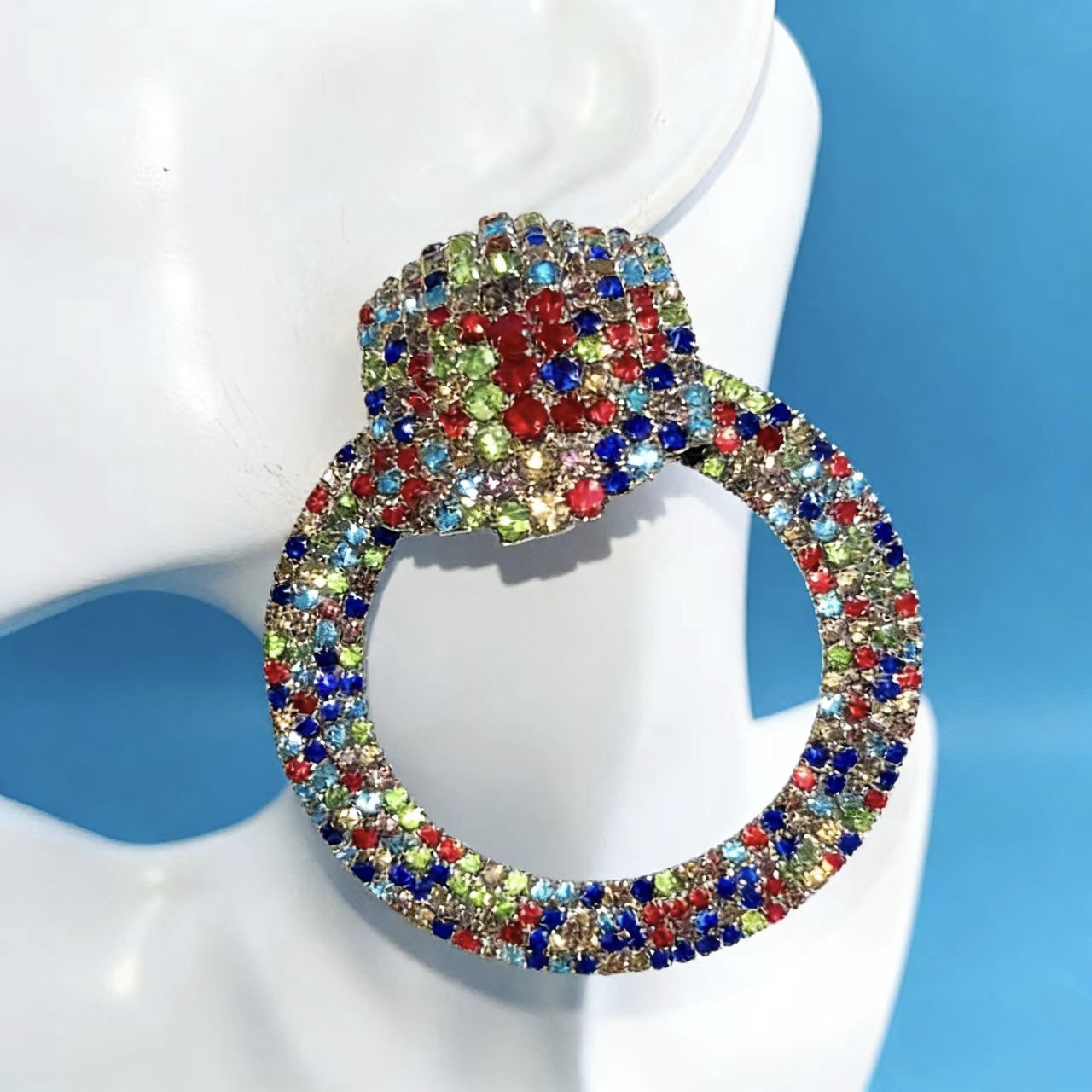Fully Paved Oversized Sparkle Hoop Earrings For Women - Jewelry & Watches