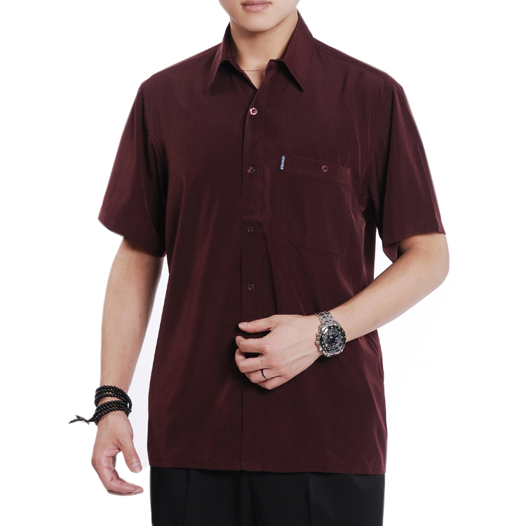 Middle-aged And Elderly Short-sleeved Shirt Silk Chiffon Large Size Loose And Light