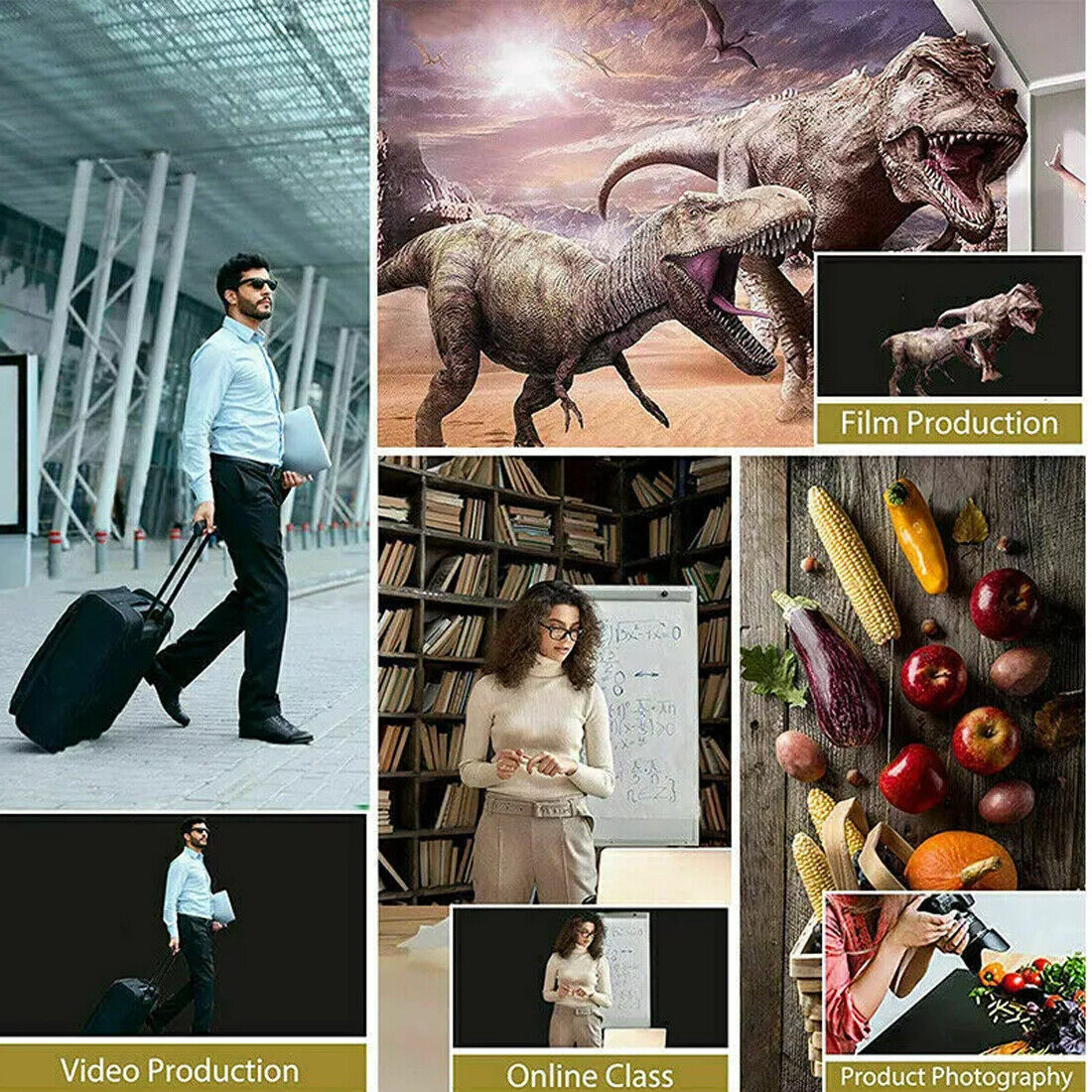 Photography Backdrop Photo Background Fabric Screen Studio 2X3M  Colors UK-Black Style