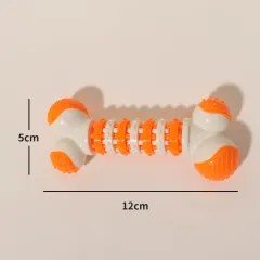 Interactive Dog Toy For Small Breeds Bone Shaped Puppy Chew Toys For Teething - Orange - View 1