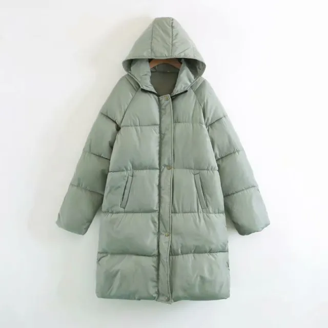 Thickened And Widened Hooded Coat Bread Ladies Jacket Green - Shop at LoveMi