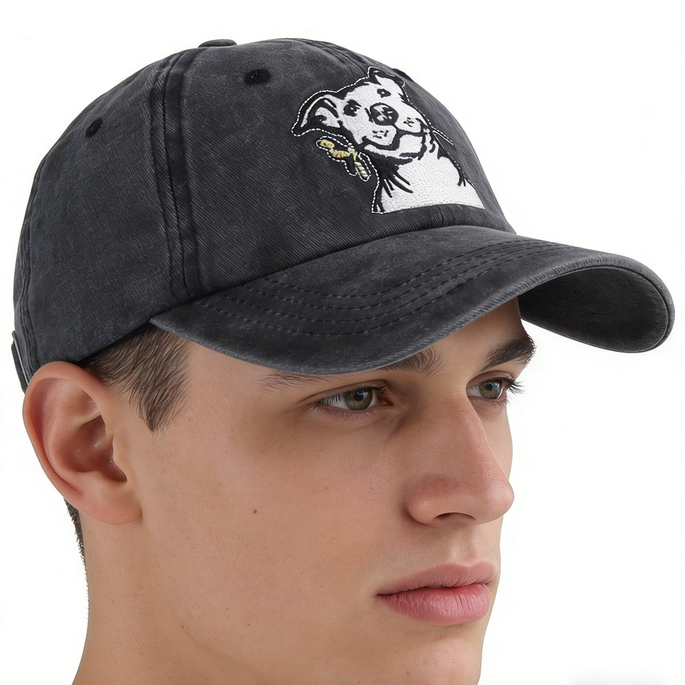 2pcs Dog Lover Gifts For Women Men, French Hat, Denim Adjustable Embroidered Dog Dad Baseball Cap - Men's Clothing