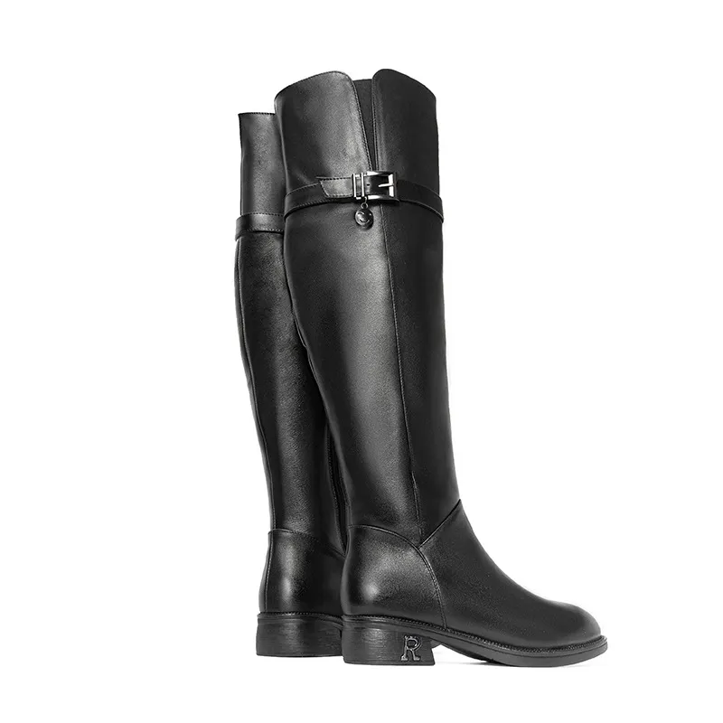 Over The Knee Boots Women Winter New Thickened Warm - Black