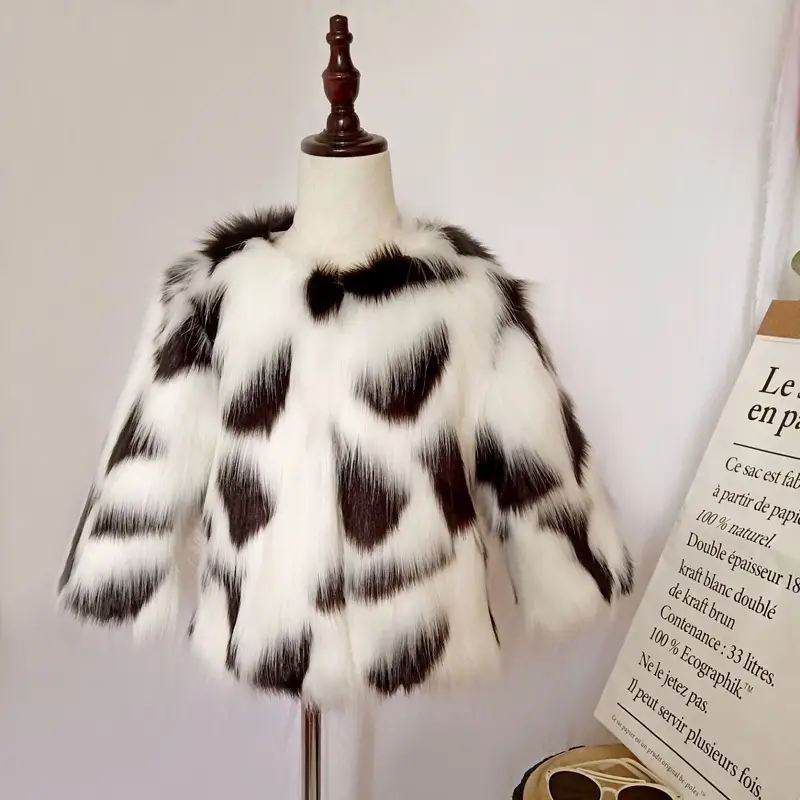 Children's Jacket Warm Wool Faux Fur Cotton Coat
