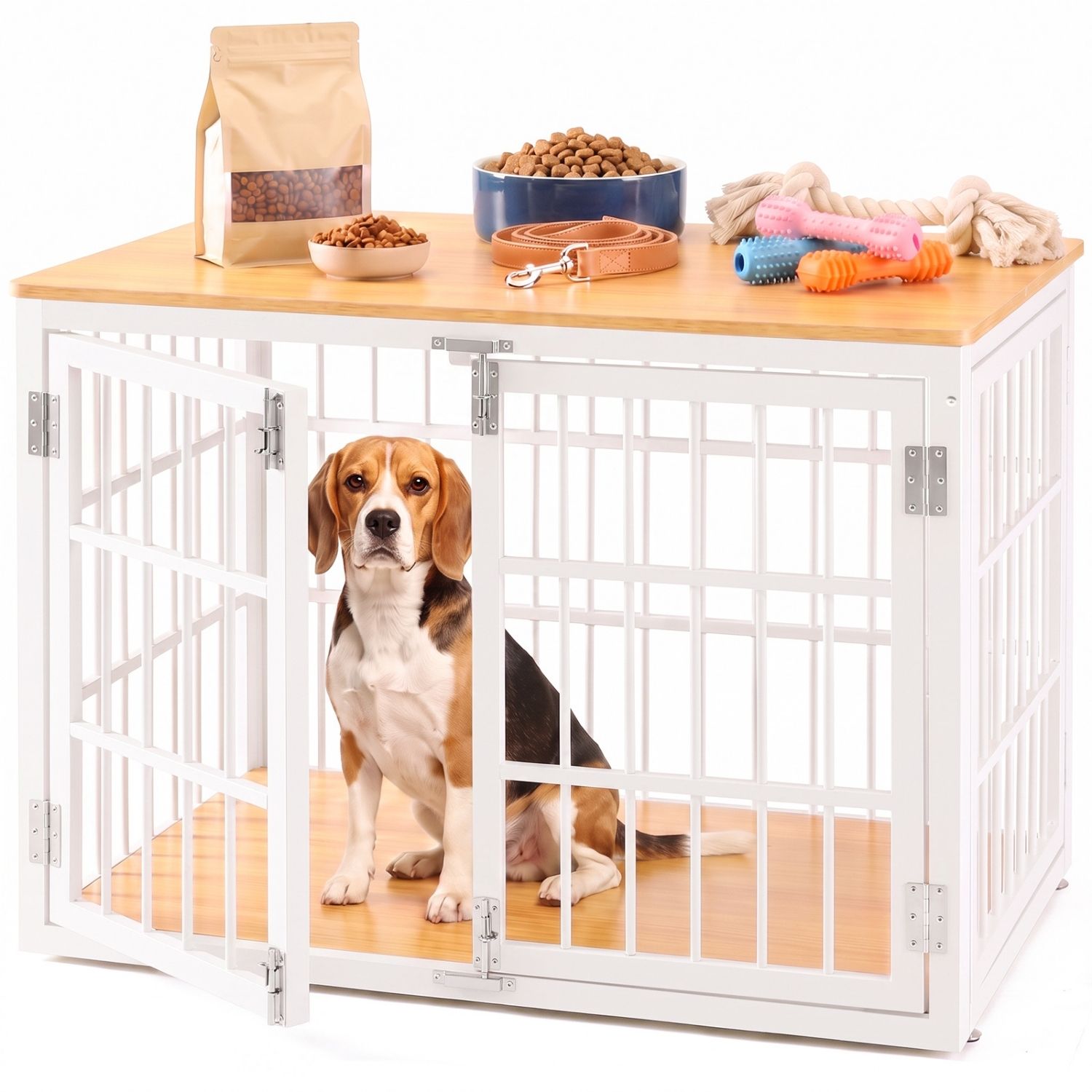 Sturdy Dog Crate Furniture, Heavy Duty Kennel For Large & Medium Dogs, Indoor Use image 2