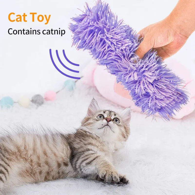 Plush Cat Chew Toy Catnip Self-hi Bite Toys Strip