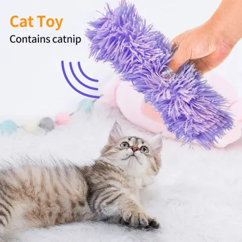 Plush Cat Chew Toy Catnip Self-hi Bite Toys Strip