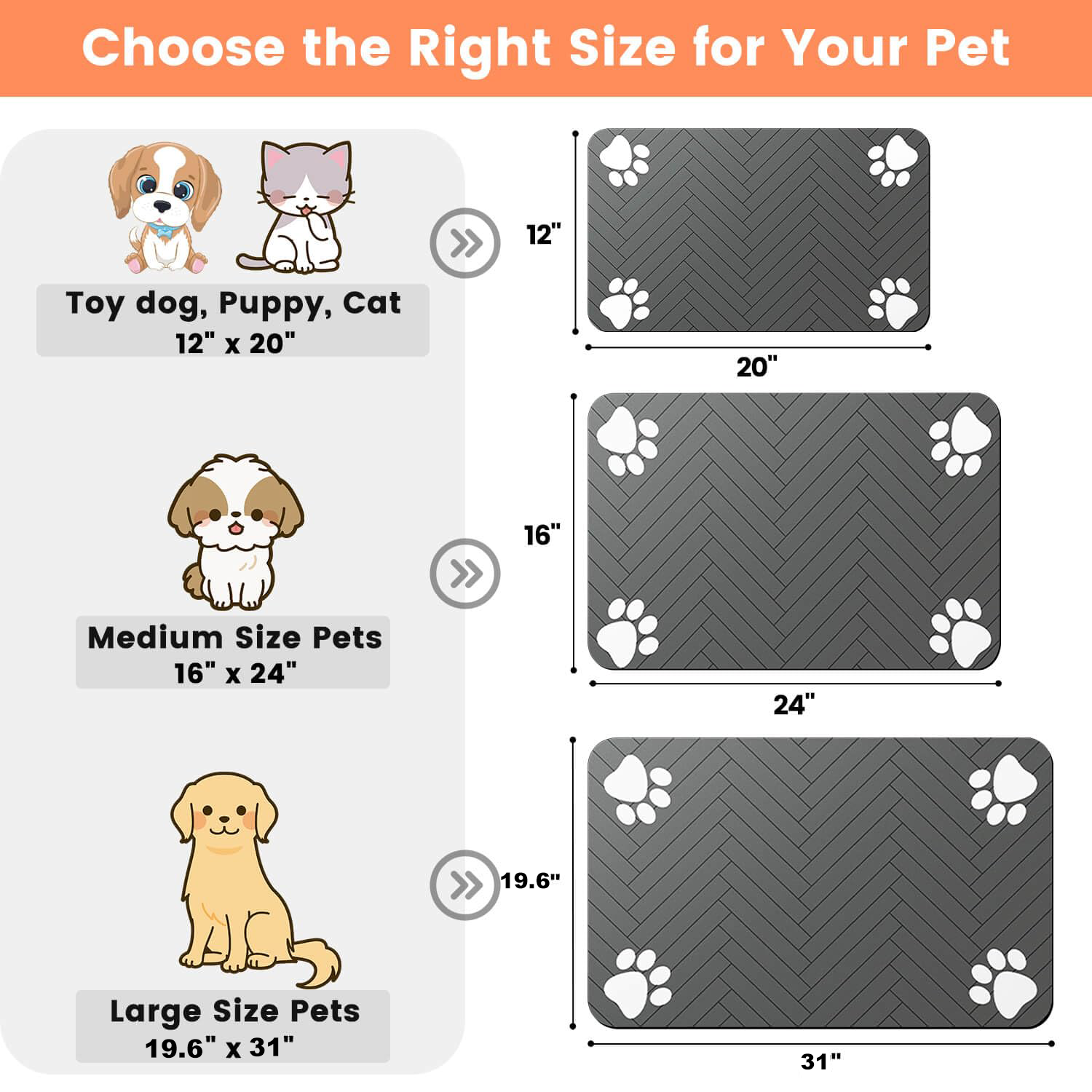Pet Feeding Mat-Absorbent Pet Placemat For Food And Water Bowl, With Waterproof Rubber Backing, Quick Dry Water Dispenser Mat For Dog And Cat — foto 7