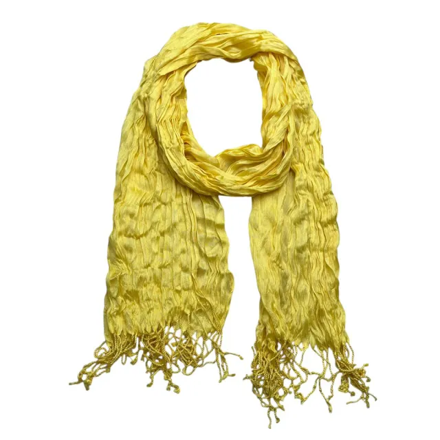 Sunshine Yellow Crinkle Blend Scarf,Beach Vacation Essential,vacation,daily Life,evening Party,Office Appropriate Subtlety For Women Men Yellow - Shop at LoveMi