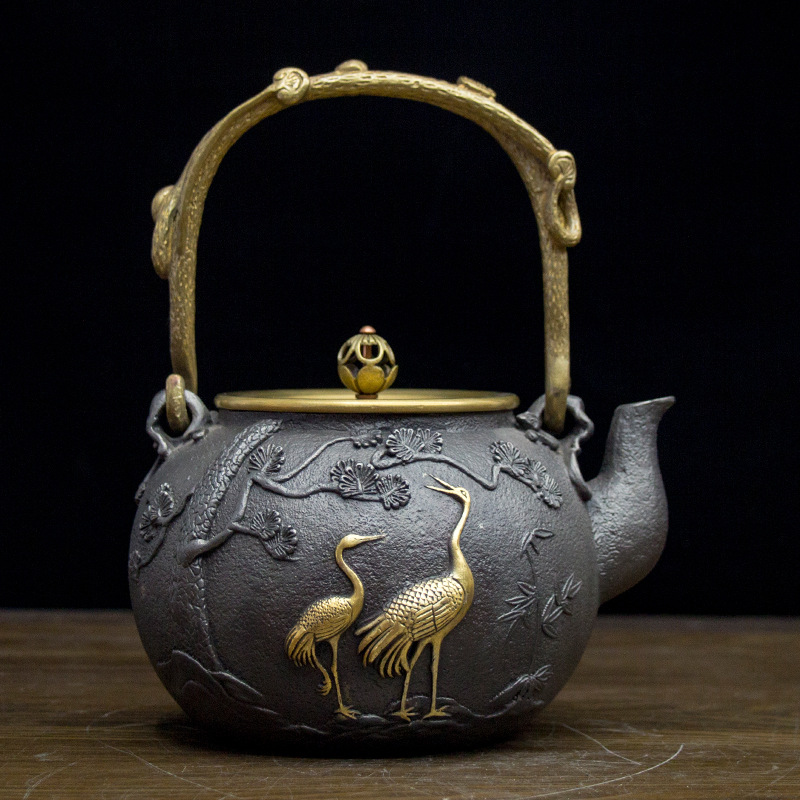 Title 1, Handmade cast iron pot gilt teapot