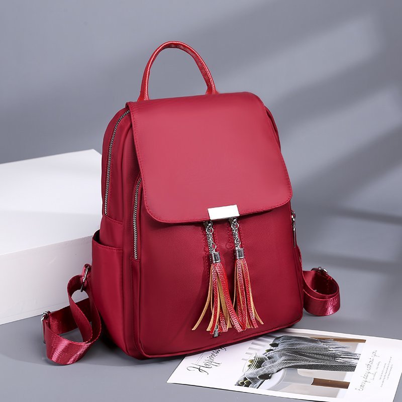 Title 7, Mochila Feminina Oxford com Tassel Grande Capac...