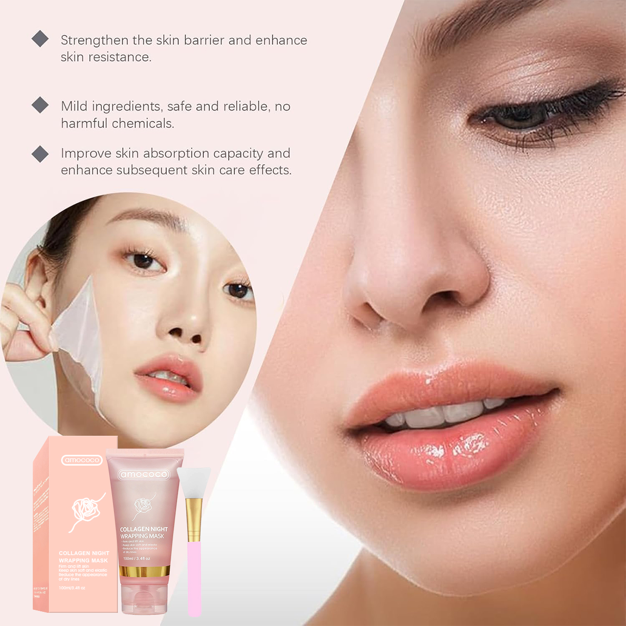 Only Supports Self Pickup With Waybill Collagen Night Wrapping Mask  Firm & Lift Skin, Keep Soft & Elastic, Reduce Dry Lines