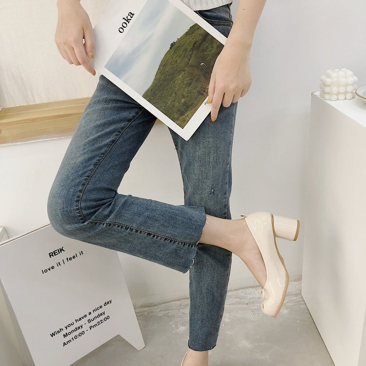 Women's Simple And Fashionable Shallow Bow High Heels