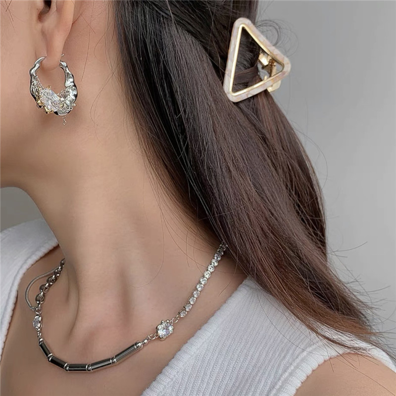 Color Matching Earrings Fashion Personality Lava Texture