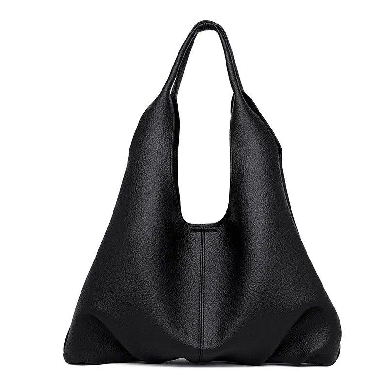 Ins Design Underarm Bags Fashion Solid Color Large Capacity Simple Shoulder Bag For Women Party Bags - Black