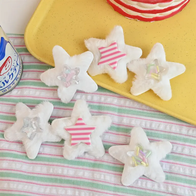 Plush Five-pointed Star Bangs Hairpin