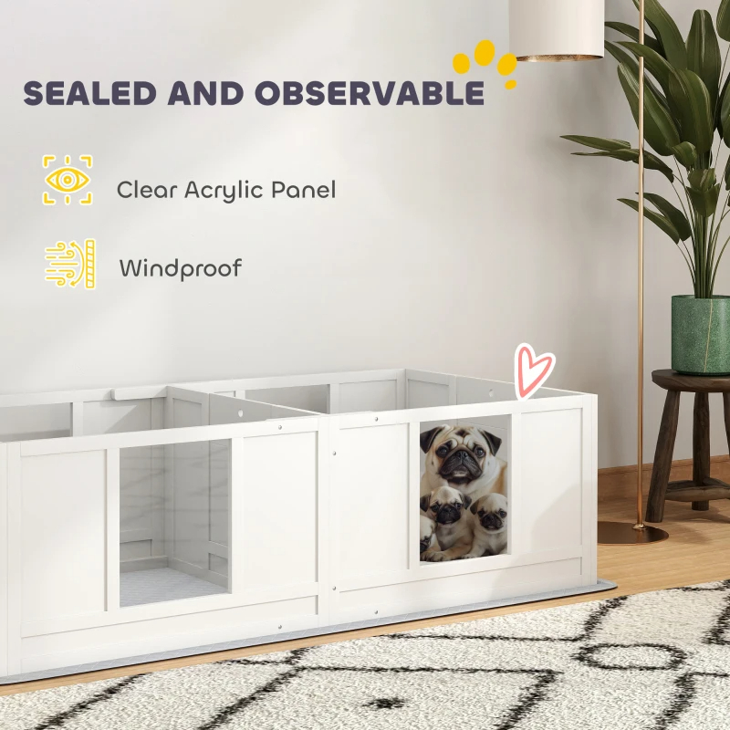 Double Room Design Whelping Box For Dogs With Whelping Pad