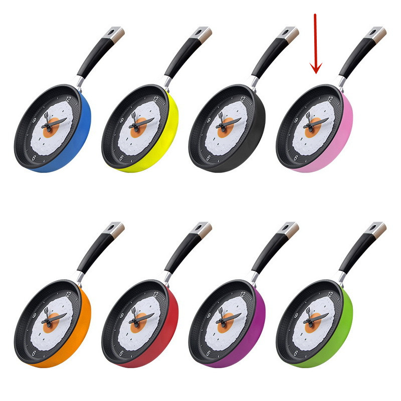 Title 4, Fried Egg Pan Clock Mute Clock Simple Clock Wal...