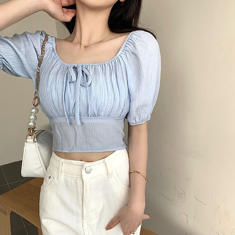 Fashion One-shoulder Top Bow Bottoming Shirt Top