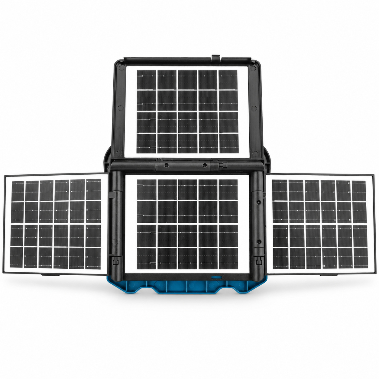 Solar Powered Rechargeable Battery Display Power Bank Function LED Work Light W8151 3 Blue 3710LM