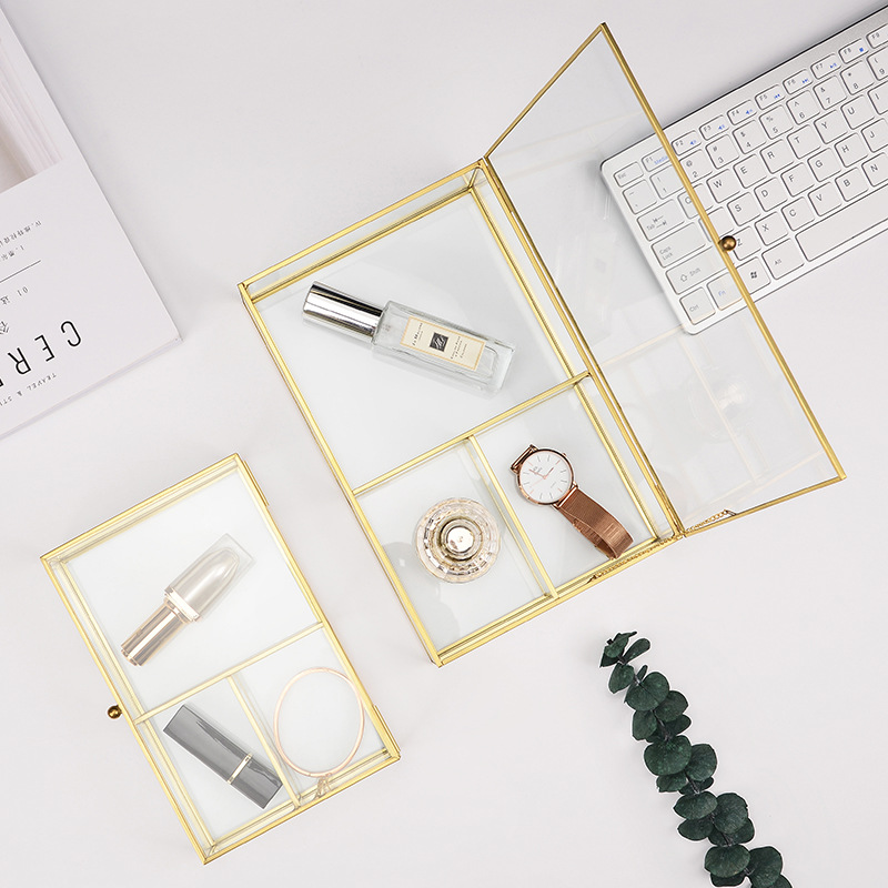 Desktop Finishing Lipstick Compartment Flip Storage Tray