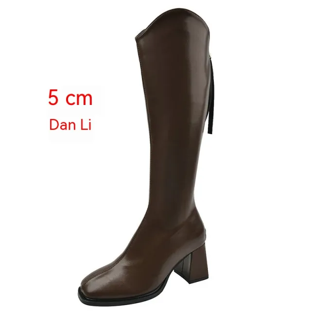 Below The Knee Female Plus Size Stretch Long Boots Brown - Shop at LoveMi