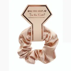 Women's Fabric Simulation Silk Satin Face Elastic Hair Rope - Champagne - View 1