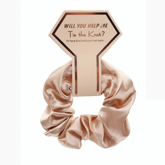 Women's Fabric Simulation Silk Satin Face Elastic Hair Rope Champagne - Shop at LoveMi